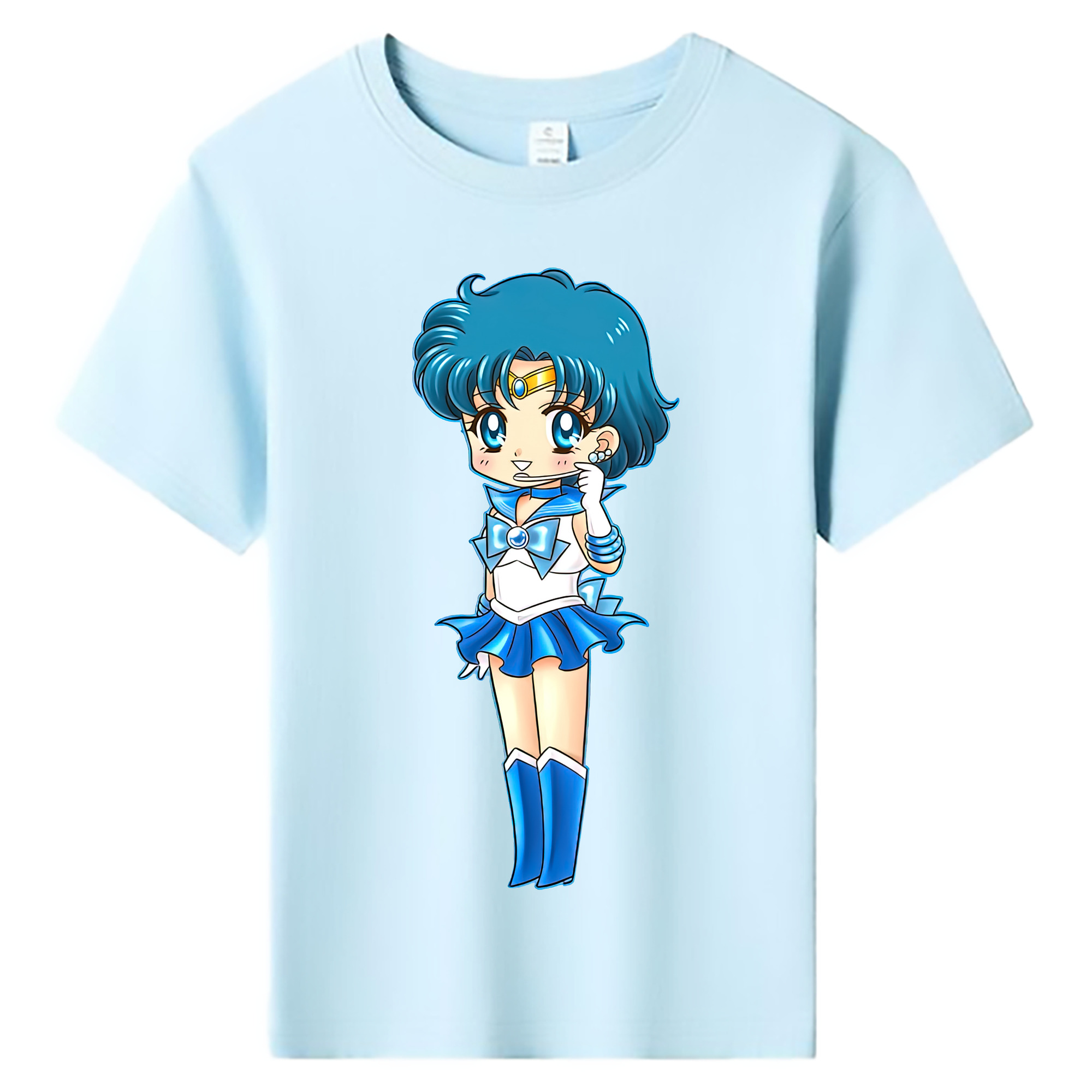（画像用） 美少女戦士セーラームーン 水野 亜美 みずの あみ Sailor Moon Mizuno Ami 綿100％キッズTシャツ（フロントプリント）